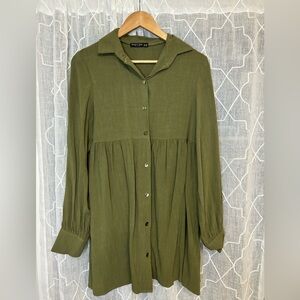 Nasty gal collection green button up dress